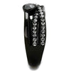WildKlass Stainless Steel Ring IP Black Women Top Grade Crystal Hematite-WildKlass Jewelry
