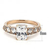 WildKlass Stainless Steel Ring IP Rose Gold Women AAA Grade CZ Clear-WildKlass Jewelry