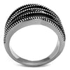 WildKlass Stainless Steel Ring High Polished Men Epoxy Jet-WildKlass Jewelry