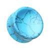 Concave Turquoise Howlite Stone Double Flared Ear Gauge WildKlass Plug-WildKlass Jewelry