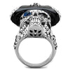 WildKlass Stainless Steel Ring Two-Tone IP Black Women Synthetic Montana-WildKlass Jewelry