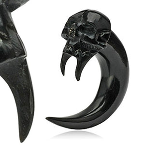 Angel of Death Skull Hand Carved Organic Horn WildKlass Taper-WildKlass Jewelry