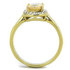WildKlass Stainless Steel Ring IP Gold Women AAA Grade CZ Champagne-WildKlass Jewelry