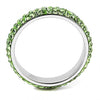 WildKlass Stainless Steel Ring High Polished Women Top Grade Crystal Peridot-WildKlass Jewelry