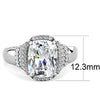 WildKlass Stainless Steel Ring High Polished Women Cubic Clear-WildKlass Jewelry