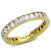 WildKlass Stainless Steel Ring IP Gold Women AAA Grade CZ Clear-WildKlass Jewelry