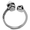 WildKlass Stainless Steel Ring High Polished (no Plating) Women Top Grade Crystal Jet-WildKlass Jewelry