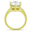 WildKlass Stainless Steel Solitaire Ring IP Gold Women AAA Grade CZ Clear-WildKlass Jewelry