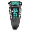 WildKlass Stainless Steel Ring IP Light Black (IP Gun) Women Top Grade Crystal Emerald-WildKlass Jewelry