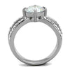 WildKlass Stainless Steel Ring High Polished (no Plating) Women AAA Grade CZ Clear-WildKlass Jewelry