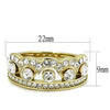 WildKlass Stainless Steel Ring IP Gold Women Top Grade Crystal Clear-WildKlass Jewelry