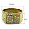 WildKlass Stainless Steel Ring IP GoldMen Top Grade Crystal Clear-WildKlass Jewelry