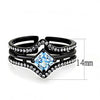 WildKlass Stainless Steel Ring IP Women AAA Grade CZ Sea Blue-WildKlass Jewelry