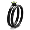 WildKlass Stainless Steel Ring IP Black Women AAA Grade CZ Apple Green Color-WildKlass Jewelry