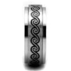 WildKlass Stainless Steel Ring High Polished Men Epoxy Jet-WildKlass Jewelry