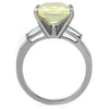 WildKlass Stainless Steel Engagement Ring High Polished (no Plating) Women AAA Grade CZ Citrine Yellow-WildKlass Jewelry