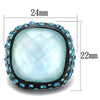WildKlass Stainless Steel Ring IP Black Women Synthetic Sea Blue-WildKlass Jewelry