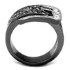 WildKlass Stainless Steel Ring Two-Tone IP Black Women Top Grade Crystal Black Diamond-WildKlass Jewelry