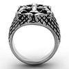 WildKlass Stainless Steel Cross Ring High Polished (no Plating) Men Top Grade Crystal Clear-WildKlass Jewelry