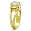 WildKlass Stainless Solitaire Steel Ring IP Gold Women AAA Grade CZ Clear-WildKlass Jewelry