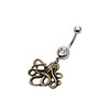 WildKlass Navel with Bronze Octopus Dangle Charm 14g 7/16's-WildKlass Jewelry