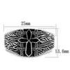 WildKlass Stainless Steel Ring High Polished Men Epoxy Jet-WildKlass Jewelry