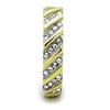 WildKlass Stainless Steel Ring Two-Tone IP Gold Women Top Grade Crystal Clear-WildKlass Jewelry