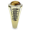 WildKlass Stainless Steel Ring IP GoldMen Synthetic Topaz-WildKlass Jewelry