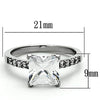 WildKlass Stainless Steel Engagement Ring High Polished (no Plating) Women AAA Grade CZ Clear-WildKlass Jewelry