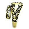WildKlass Stainless Steel Ring IP Gold Women Epoxy Jet in Black-WildKlass Jewelry