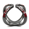 WildKlass Stainless Steel Ring IP Light Black (IP Gun) Women Top Grade Crystal Multi Color-WildKlass Jewelry