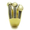 WildKlass Stainless Steel Ring IP Gold Women Epoxy Jet-WildKlass Jewelry