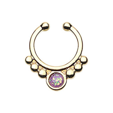 Golden Opal Grandiose WildKlass Fake Septum Clip-On Ring-WildKlass Jewelry