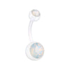 Opal Gem Bio Flexible Shaft Acrylic Ball WildKlass Belly Button Ring-WildKlass Jewelry