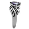 WildKlass Stainless Steel Ring High Polished (no Plating) Women AAA Grade CZ Amethyst-WildKlass Jewelry