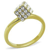 WildKlass Stainless Steel Ring IP Gold Women Top Grade Crystal Clear-WildKlass Jewelry