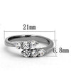 WildKlass Stainless Steel Ring High Polished Women AAA Grade CZ Clear-WildKlass Jewelry