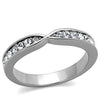 WildKlass Stainless Steel Ring High Polished (no Plating) Women Top Grade Crystal Clear-WildKlass Jewelry