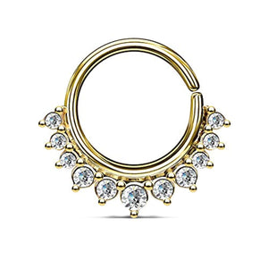 WildKlass Crystal Paved Half Circle Bendable Nose Septum and Ear Cartilage Hoops-WildKlass Jewelry