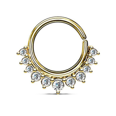 WildKlass Crystal Paved Half Circle Bendable Nose Septum and Ear Cartilage Hoops-WildKlass Jewelry