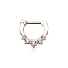 Rose Gold Multi-Gem Precia WildKlass Septum Clicker-WildKlass Jewelry