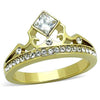 WildKlass WildKlass Stainless Steel Ring IP Gold Women AAA Grade CZ Clear-WildKlass Jewelry