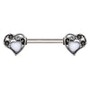 316L Stainless Steel Steampunk Heart WildKlass Nipple Bar-WildKlass Jewelry