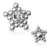 WildKlass CZ Center Ball Clusters Star Internally Threaded 316L Surgical Steel Dermal Top-WildKlass Jewelry