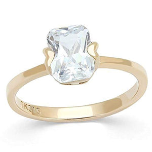 WildKlass Stainless Steel Ring IP Rose Gold Women AAA Grade CZ Clear-WildKlass Jewelry