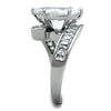 WildKlass Stainless Steel Ring High Polished (no Plating) Women AAA Grade CZ Clear-WildKlass Jewelry