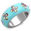 WildKlass Stainless Steel Ring High Polished (no Plating) Women Top Grade Crystal Light Rose-WildKlass Jewelry