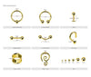 Multi Cross + Hematite Bead Dangle WildKlass Navel Ring CZ (Sold by Piece)-WildKlass Jewelry
