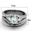 WildKlass Stainless Steel Ring High Polished (no Plating) Women AAA Grade CZ Clear-WildKlass Jewelry