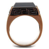 WildKlass Stainless Steel Ring IP Coffee Light Men Synthetic Jet-WildKlass Jewelry